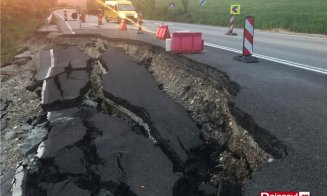 Cum arată craterul de pe drumul Cluj-Baia Mare, adânc de 3 metri. Lucrări "de mântuială" pe 241 milioane lei