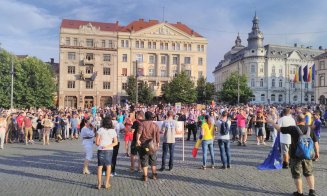O nouă zi de proteste în centrul Clujului: ”Viitor european, nu ca în Teleorman”