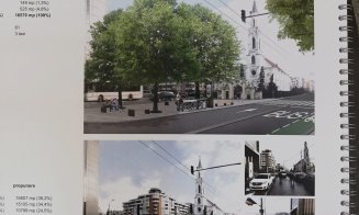 Modernizarea bulevardului 21 Decembrie: stații CTP mutate, o străduță devine 100% pietonală, pomișori în locul parcării din fața BRD - FOTO