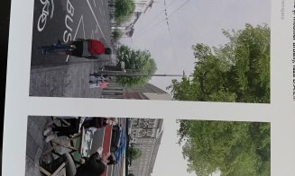 Modernizarea bulevardului 21 Decembrie: stații CTP mutate, o străduță devine 100% pietonală, pomișori în locul parcării din fața BRD - FOTO