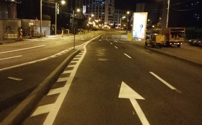 Marcajele rutiere de la Iulius Mall, refăcute peste noapte