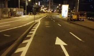 Marcajele rutiere de la Iulius Mall, refăcute peste noapte