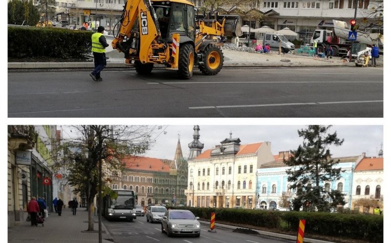 Evitați Piața Mihai Viteazul! Lucrările dau peste cap traficul