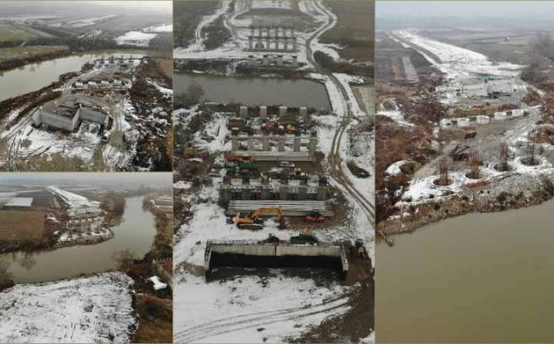 Autostrada Sebeș-Turda: Lucrările la podul de peste râul Mureș, abandonate de un an, reluate în plină iarnă