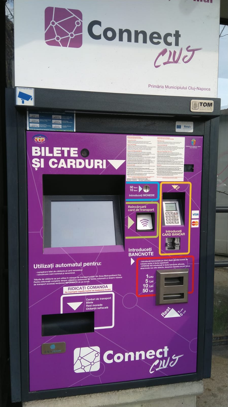 Noutate la Cluj: bilete de autobuz cu două călătorii, de vânzare la automate