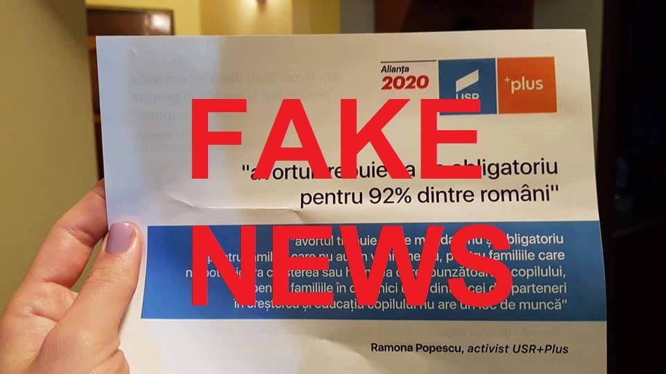 Persoană care împarte fluturaşi falşi USR - PLUS, prinsă în flagrant. Luată la întrebări, o ia la fugă