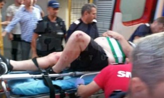 Accident în tribunele din Gruia. Un suporter scoțian a căzut pe scări și a avut nevoie de îngrijiri medicale