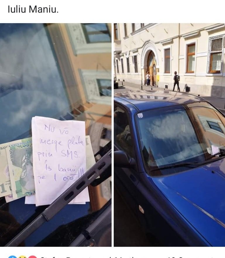 A găsit soluţia ca să nu fie amendat pentru parcare. S-a întâmplat pe o stradă din Cluj-Napoca
