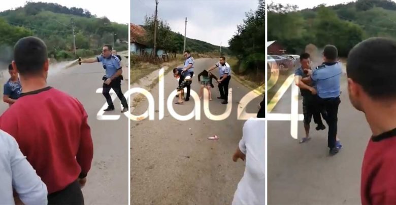 Bătaie generalizată între polițiști și săteni. Spray lacrimogen vs pietre și lemne