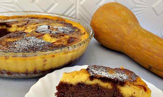 Dulce de toamnă. Prăjitură cu cremă de brânză, dovleac și ciocolată