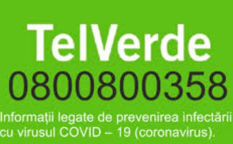 Linia TELVERDE destinată cetățenilor care doresc informații legate de prevenirea infectării cu virusul COVID – 19 (coronavirus) este operațională