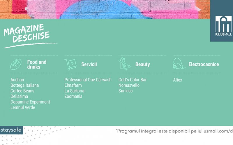 Parcul, saloanele de înfrumuseţare şi noi locaţii de redeschis la Iulius Mall Cluj! Vezi lista completă a serviciilor şi magazinelor disponibile!