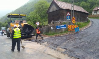 Asfalt pe un drum de munte din Cluj