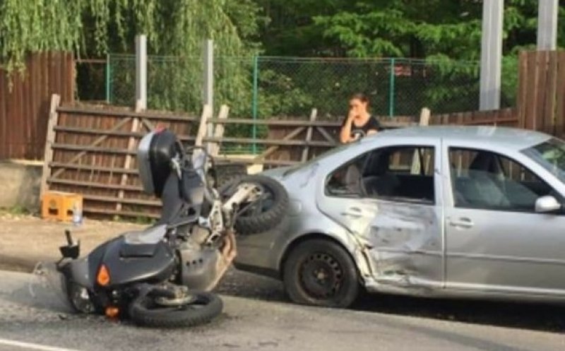 Accident în Luna de Sus. Un motociclist a ajuns la spital