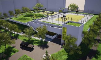 Primul parking subteran, cu terasă verde, spațiu de joacă și teren de sport va fi gata luna viitoare