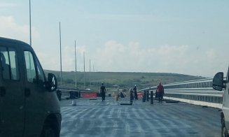 Mobilizare pe autostrada dintre Cluj și Alba: 100 de utilaje scoase la înaintare