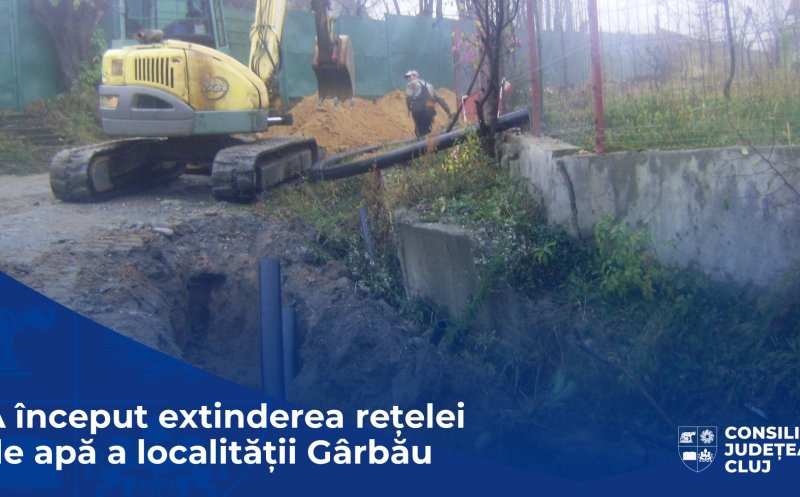 Au început lucrările de extindere a rețelei de apă a localității Gârbău