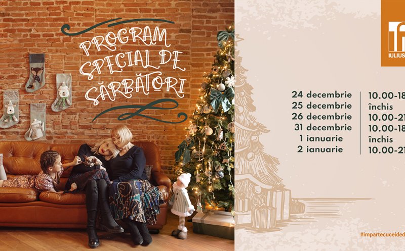 Bucuria shoppingului rămâne aceeași! Program special de Crăciun și de Revelion al magazinelor și restaurantelor din Iulius Mall Cluj