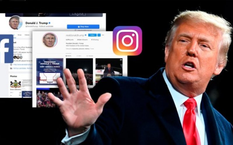 Facebook şi Instagram blochează conturile lui Trump până la încheierea mandatului