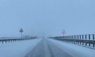 Trafic dificil pe Autostrada Transilvania! Șoferii se plâng că drumul nu e curățat de zăpadă