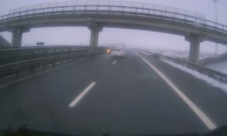 La un pas de tragedie pe A3, Gilău - Turda! Un șofer evită în ultimul moment o mașină care circula pe contrasens