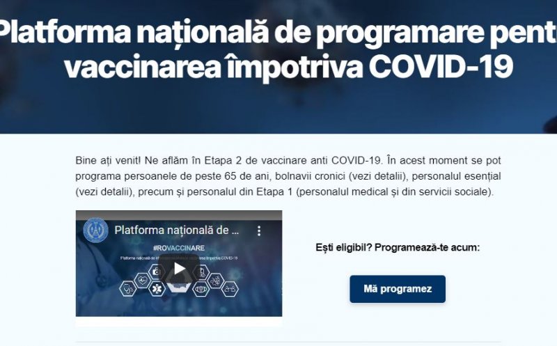 Platforma de programări pentru vaccinare funcționează, după ce a fost blocată timp de o oră