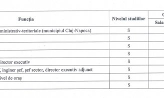 Ce salarii încasează angajaţii Primăriei Cluj-Napoca în 2021: arhitect şef - 16.391 lei, poliţist local - 4.583 lei, muncitor - 3.861 lei 