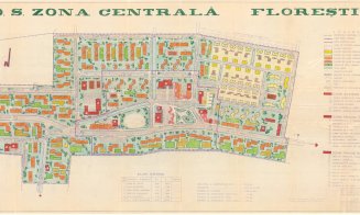 Planificarea Floreştiului în 1980: loc de joacă şi grădină între blocuri, drumuri dimensionate, unităţi de învăţământ şi cultură