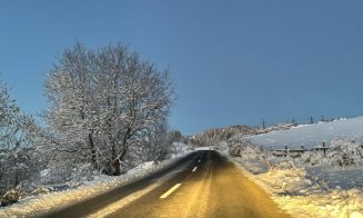 Circulație în condiții de iarnă la Cluj. Mai multe drumuri din județ afectate de polei