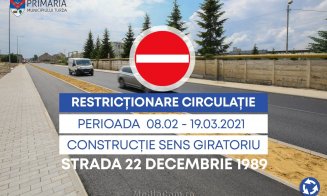 Se face un nou sens giratoriu la Turda, în zona Dedeman. Circulație restricționată timp de o lună și jumătate