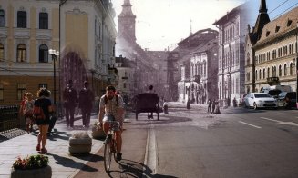 Clujul, atunci și acum. Imagini superbe cu orașul vechi suprapuse peste fotografii actuale