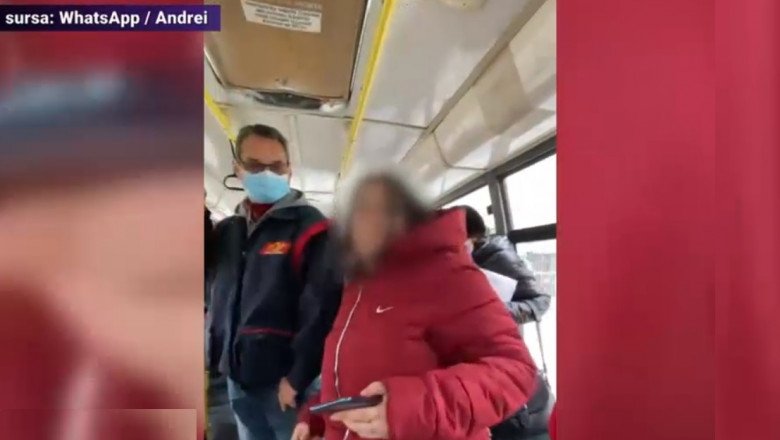 Scandal de proporții în autobuz. O femeie care nu purta mască a devenit agresivă atunci când i s-a atras atenția
