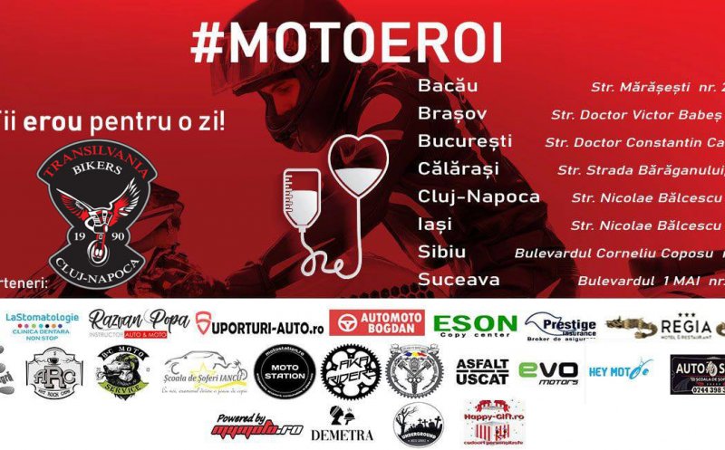 Motocicliștii clujeni demarează o campanie de donare de sânge