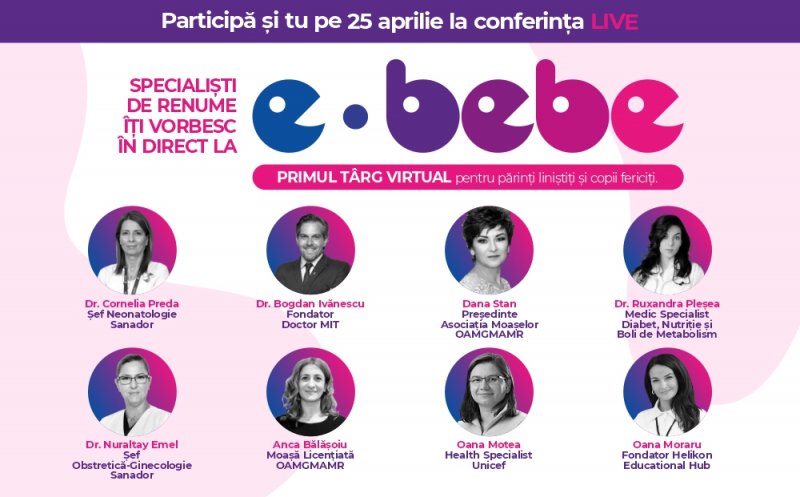 Românii sunt așteptați pe 23-25 aprilie la e-bebe.live, târgul online pentru copii fericiți și părinți liniștiți