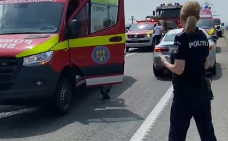 Accident cu două mașini și un TIR lângă Apahida/ Mai mulți răniți