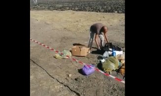 Bărbat din Cluj prins când își arunca deșeurile ilegal. A fost pus să le strângă și amendat cu 3.000 de lei