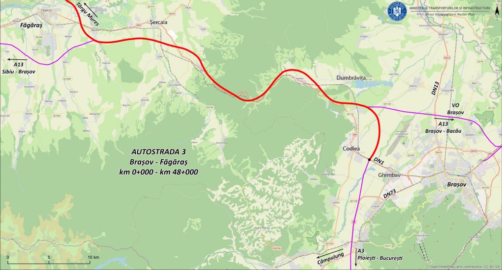 A fost semnat contractul pentru proiectarea autostrăzii Brașov - Făgăraș