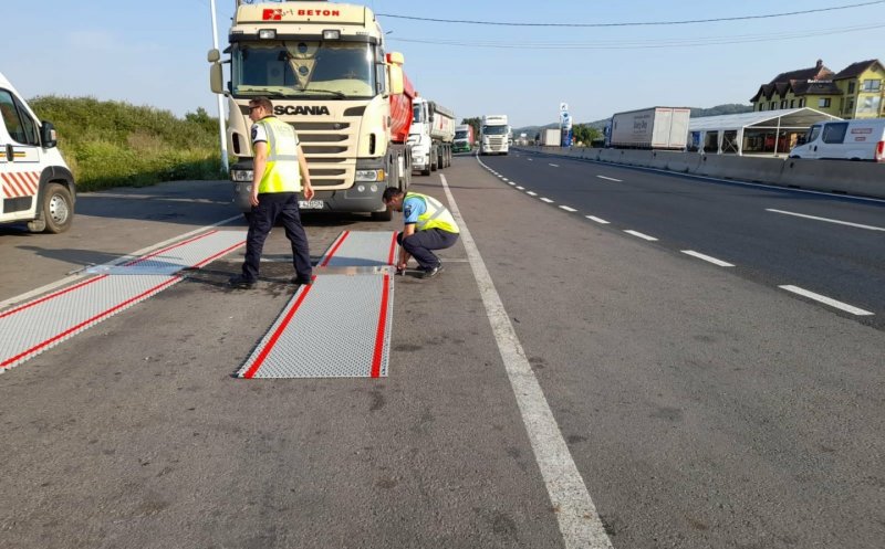 Depăşirile de tonaj la camioanele verificate în judeţul Cluj i-au lăsat pe şoferi fără plăcuţele de înmatriculare