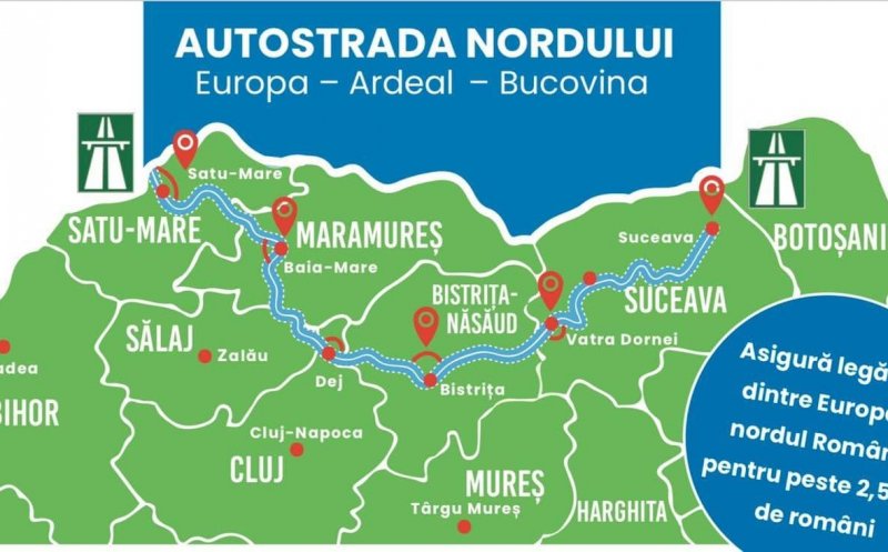 Licitaţie relansată pentru Autostrada Nordului, bucata care trece şi prin Dej