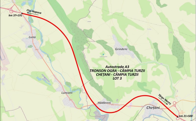 Oferte pentru sectorul blocat din autostrada A3: Câmpia Turzii - Chețani