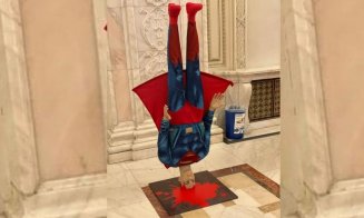 O machetă cu Superman plonjat în cap a fost adusă în Parlament de ziua votării moțiunii de cenzură. Reacția liberalilor