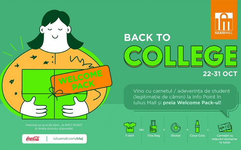 După cursuri, profită de ofertele de nota 10 din Welcome Pack-ul „Back to College”, oferit de Iulius Mall Cluj!