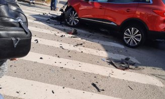 Accident cu trei mașini pe Muncii. Una s-a răsturnat