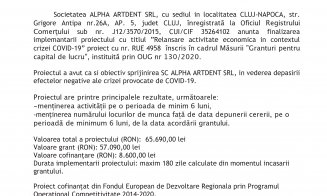 COMUNICAT FINALIZARE PROIECT