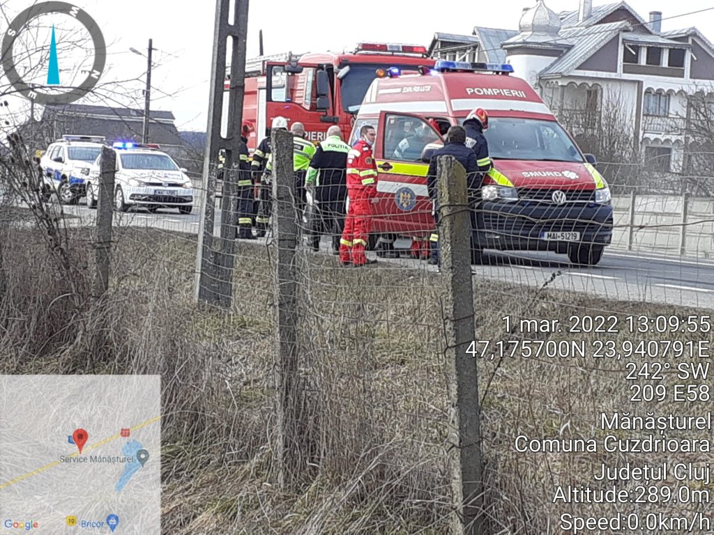 Cluj: Accident între un TIR și o autoutilitară lângă Dej