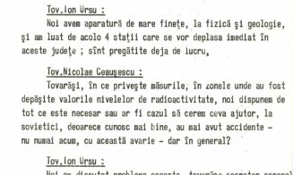 Accidentul de la Cernobîl din 1986. Stenograma ședinței cu Nicolae și Elena Ceaușescu/ HARTA cu zonele de contaminare radioactivă