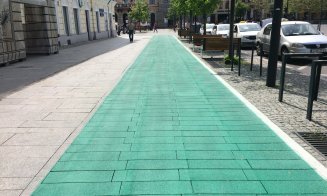 S-au revopsit pistele de biciclete din centrul Clujului