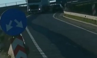 VIDEO: TIR "rătăcit" pe contrasens pe centura de la Vâlcele