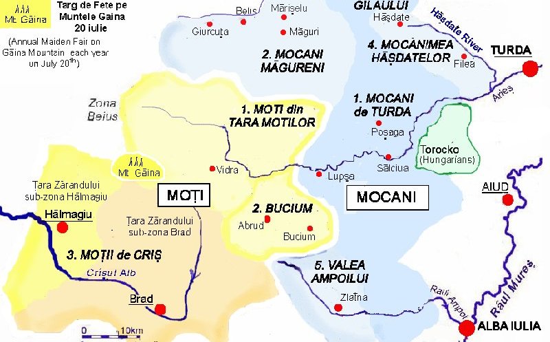 CINE SUNT MOȚII? Huedin nu este în Țara Moților, nici măcar Belișul