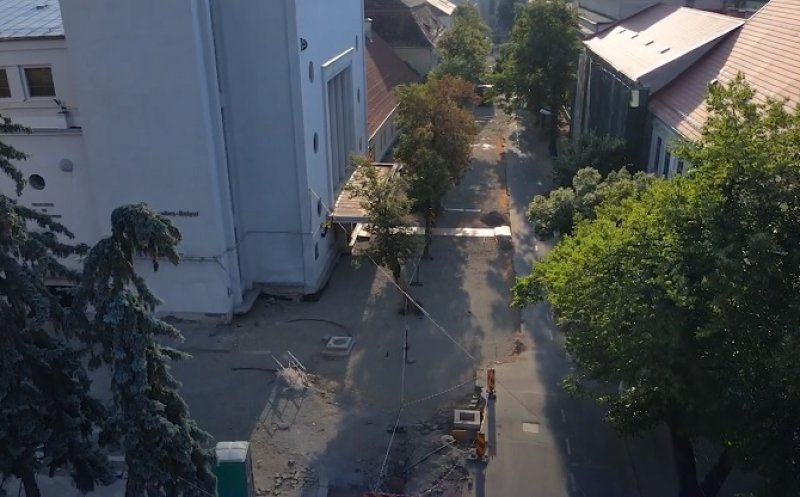 Au început lucrările pe Kogălniceanu. Circulația auto interzisă, parcările desființate